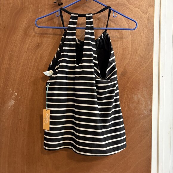 NWT Kona Sol Black & White Bathing Suit Top size 12 - 14 - Picture 2 of 4